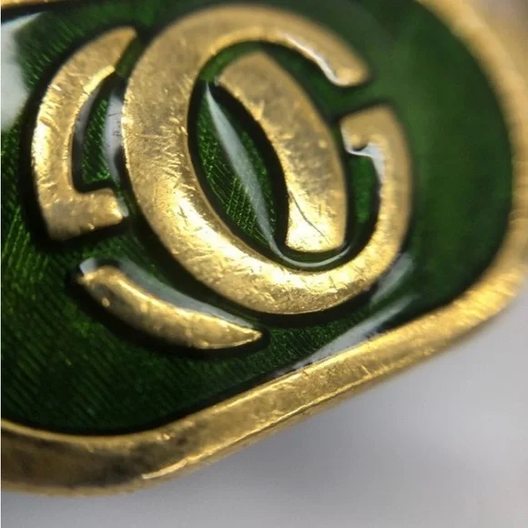 Gucci Gold and Green Cufflinks Set - Picture 9 of 9